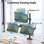 MOUNTUP Triple Monitor Mount for Max 32 Inch Screen, Each Arm Holds 4.4-17.6lbs, 3 Monitors Desk Mount, Triple Monitor Stand for Desk, Adjutable Triple Monitor Arm with Clamp/Grommet Base