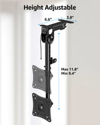 MOUNTUP Ceiling Monitor Mount for 13-32'', Max 22lbs Sceen, Flip Down Computer Monitor Mount, Folding Ceiling Mount with Full Motion Tilt Swivel Rotation, for Garage, Workshop, Sloped & Flat Ceilings