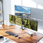 MOUNTUP Triple Monitor Mount for Max 32 Inch Screen, Each Arm Holds 4.4-17.6lbs, 3 Monitors Desk Mount, Triple Monitor Stand for Desk, Adjutable Triple Monitor Arm with Clamp/Grommet Base