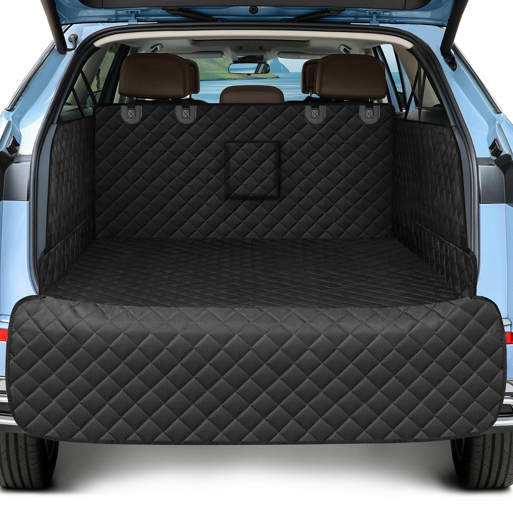 SMATTO Waterproof Dog Cargo Liner for SUV Sedan Van, Non-Slip Scratchproof Pet Seat Cover with Bumper Flap Protector, Large Universal Fit