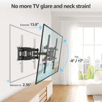 MOUNTUP Full Motion TV Wall Mount for Most 40-85 inch Flat TVs up to 110 lbs, Wall Mount Bracket with Dual Articulating Arms, Tilt, Level, Swivel, TV Mount Fits 12/16" Wood Stud, Max VESA 600x400mm