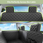 Dog Seat Covers for Tesla Model Y, Hard Bottom Dog Hammock | with Door & Headrest Protection, Waterproof Scratchproof Backseat Dog Cover with Mesh Window