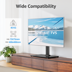 MONTUP Universal TV Stand for 24–60 Inch TV, Height Adjustable Table Top TV Stand Up to 40KG, Pedestal with Bracket Max VESA 400x400mm, EU1335