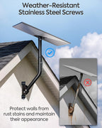 MOUNTUP Starlink Mount for Standard 4/4X/V3, Gen 3 Starlink Wall Mount Kit with Rust-Resistant Stainless Steel Screws for Concrete/Wood Walls, Max 23.5in Poles Adjustable for Wider Eaves