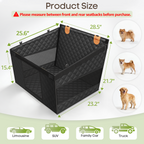 Dog Car Seat for Large Medium Dogs, Back Seat Extender for Pets with Hard Bottom, Strong Support Waterproof Dog Seat Cover with 3 Mesh Windows for Cars, Trucks and SUVs
