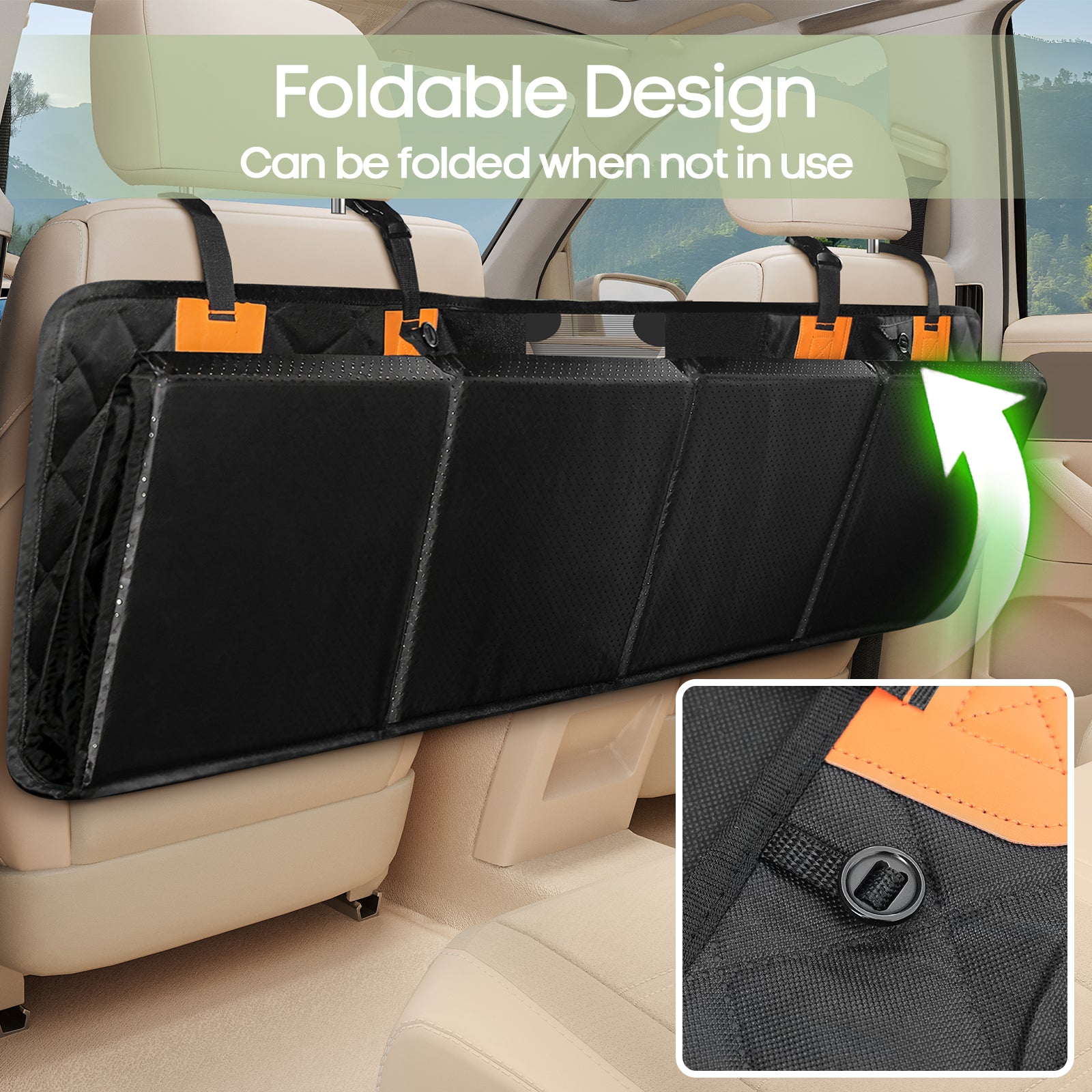 Smatto Dog Car Seat Cover for Back Seat, Hard Bottom Back Seat Extender Supports 400lbs, Waterproof Rear Seat Pet Cover, Dog Hammock with Mesh Window for Car SUV