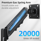 MOUNTUP Monitor Halterung für 13-32 Zoll Monitore 2-9 kg, VESA 75/100mm, Gasdruckfeder Arm, 360° Drehbar Höhenverstellbar Schwenkbar Neigbar, EU8015B