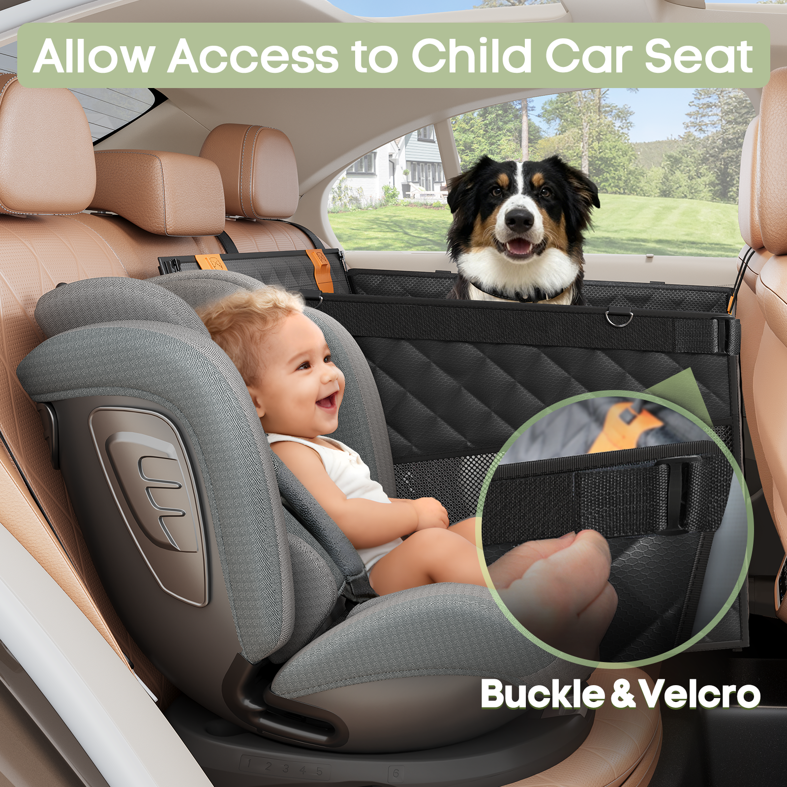 Dog Car Seat for Large Medium Dogs, Back Seat Extender for Pets with Hard Bottom, Strong Support Waterproof Dog Seat Cover with 3 Mesh Windows for Cars, Trucks and SUVs