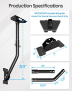 MOUNTUP Starlink Mount for Standard 4/4X/V3, Gen 3 Starlink Wall Mount Kit with Rust-Resistant Stainless Steel Screws for Concrete/Wood Walls, Max 23.5in Poles Adjustable for Wider Eaves