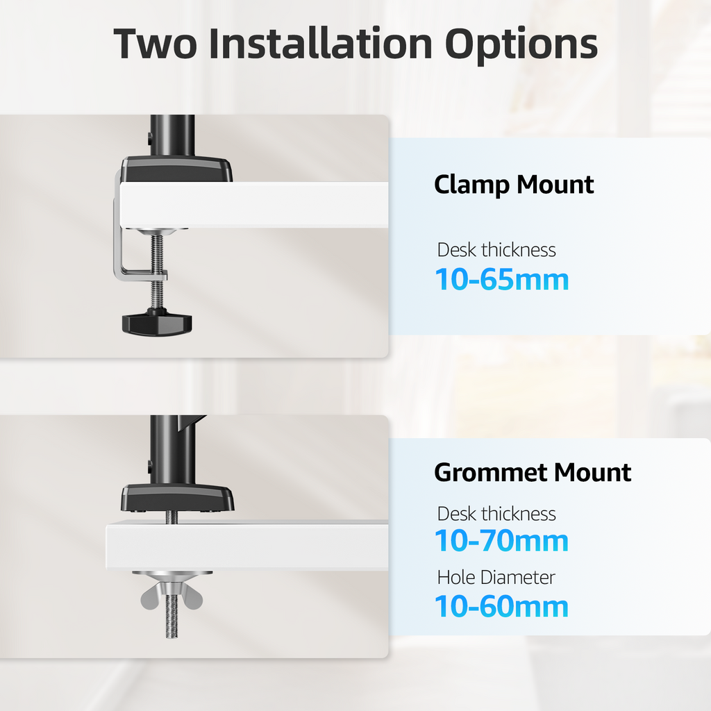 MOUNTUP Monitor Halterung für 13-32 Zoll Monitore 2-9 kg, VESA 75/100mm, Gasdruckfeder Arm, 360° Drehbar Höhenverstellbar Schwenkbar Neigbar, EU8015B