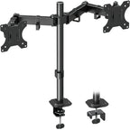 MOUNTUP Dual Monitor Stand Fits Max 32 Inch Screen up to 17.6lbs, Dual Monitor Desk Mount, Fully Adjustable Dual Monitor Arm for 2 LCD Screens, Double Monitor Stand with C-Clamp and Grommet Base