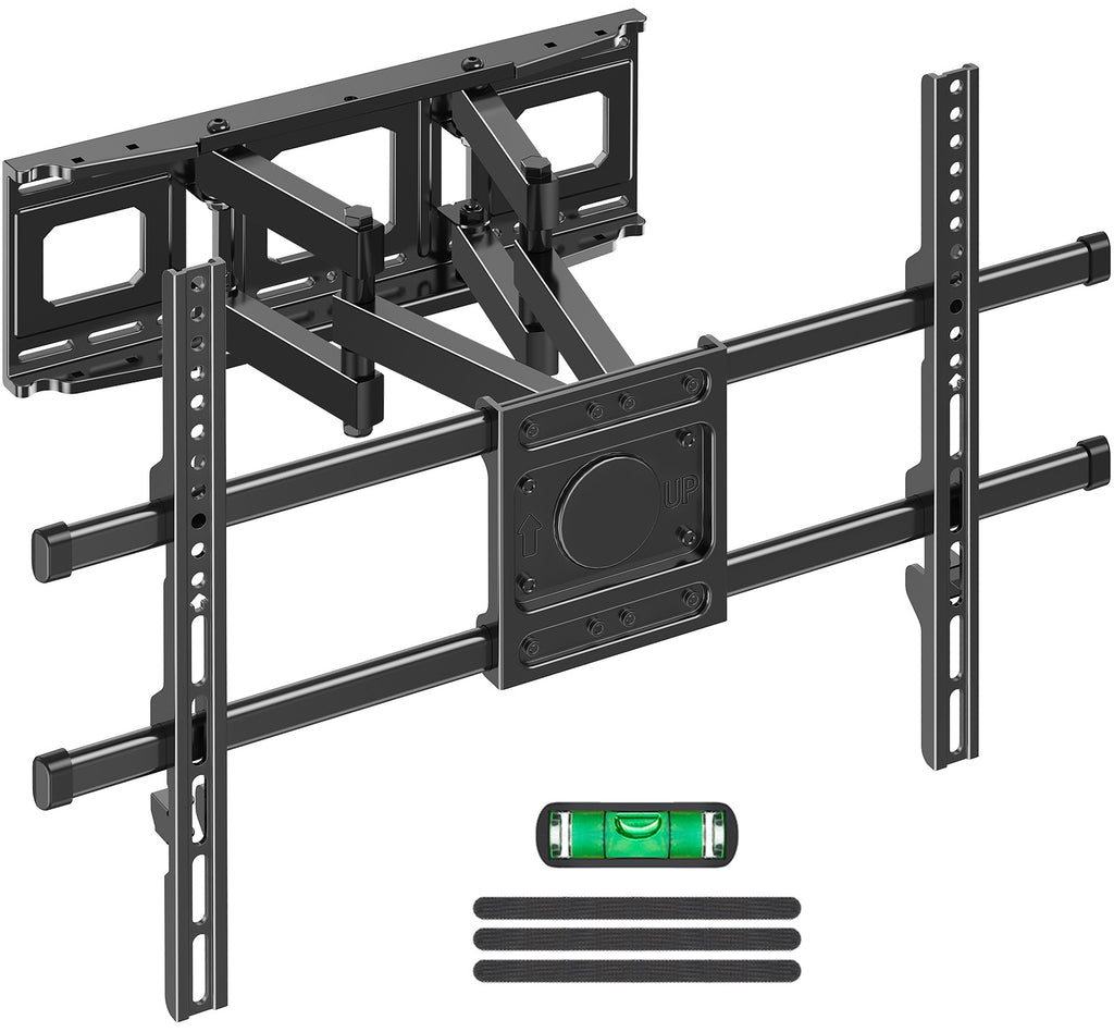 MOUNTUP Full Motion TV Wall Mount for Most 40-85 inch Flat TVs up to 110 lbs, Wall Mount Bracket with Dual Articulating Arms, Tilt, Level, Swivel, TV Mount Fits 12/16" Wood Stud, Max VESA 600x400mm