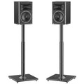 MOUNTUP Universal Speaker Stands Pair, 28.3" to 37.4" Height Adjustable Floor Speaker Stands, Holds Bookshelf & Large Satellite Studio Speakers, Cable Concealing, 22LBS Capacity, 9.8" Plate, Black
