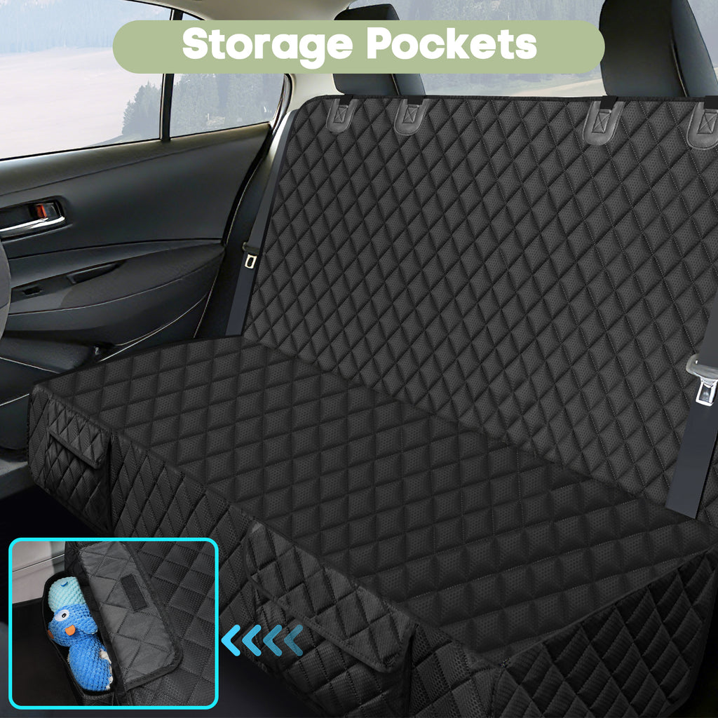 Smatto Dog Car Seat Cover for Trucks, Heavy Duty Rear Bench Cover for Ford F150/Chevrolet Silverado 1500/Ram 1500/GMC Sierra 1500, Waterproof Nonslip Pet Back Seat Cover for Dogs