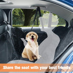 SMATTO Dog Car Seat Cover with Mesh Window, 100% Waterproof Pet Seat Cover for Back Seat, Scratchproof Dog Hammock for Cars, Trucks, SUVs, Jeeps, Black