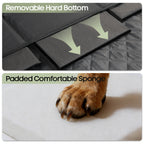 Smatto Dog Car Seat Cover for Back Seat, Hard Bottom Back Seat Extender Supports 400lbs, Waterproof Rear Seat Pet Cover, Dog Hammock with Mesh Window for Car SUV