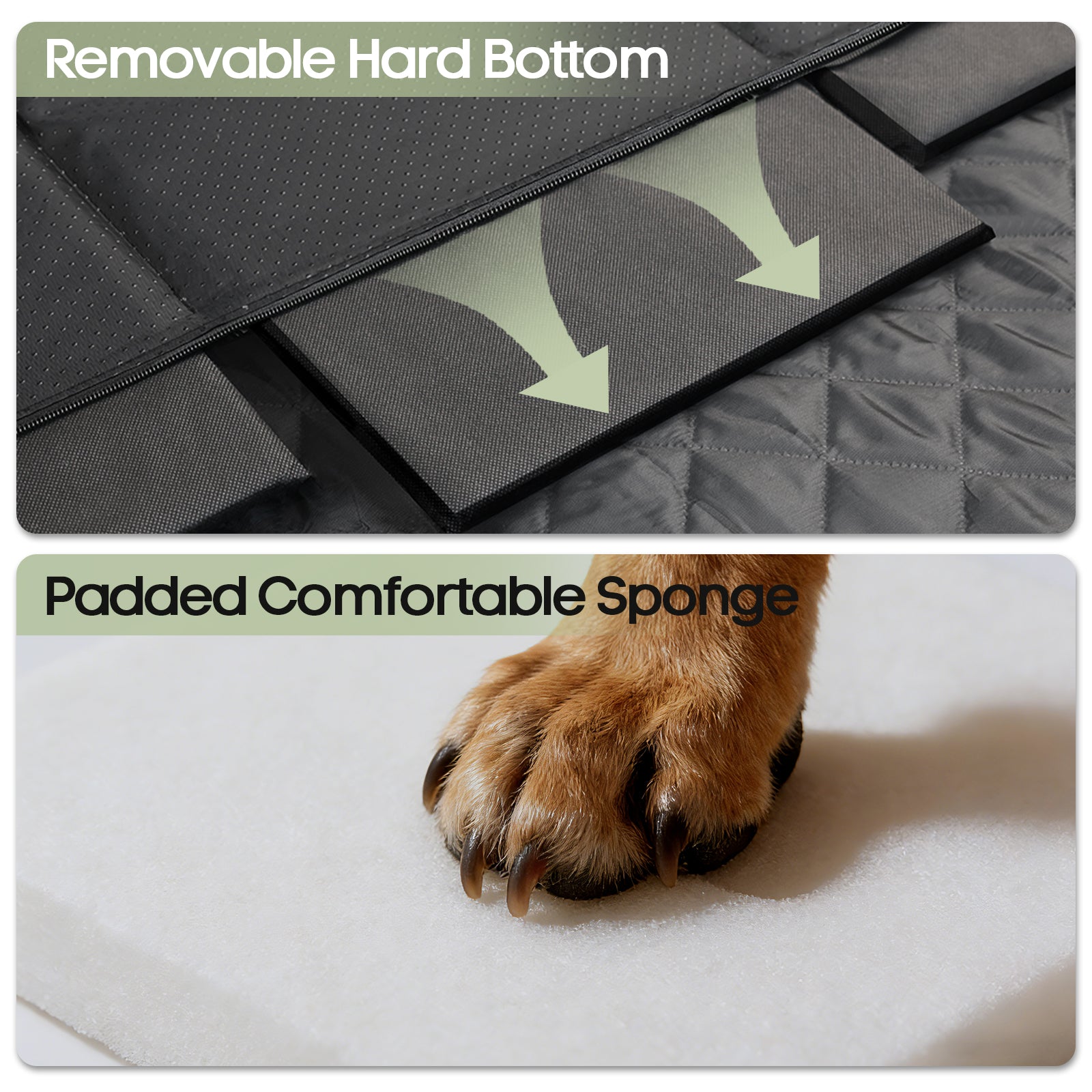 Smatto Dog Car Seat Cover for Back Seat, Hard Bottom Back Seat Extender Supports 400lbs, Waterproof Rear Seat Pet Cover, Dog Hammock with Mesh Window for Car SUV
