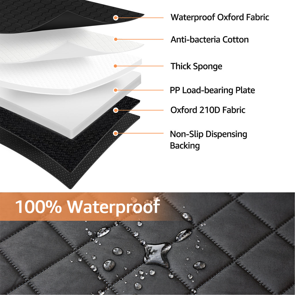 SMATTO Heavy Duty 400lbs Dog Car Seat Cover, Waterproof Pet Hammock for Back Seat with Mesh Window & Hard Bottom, Fits SUV Car