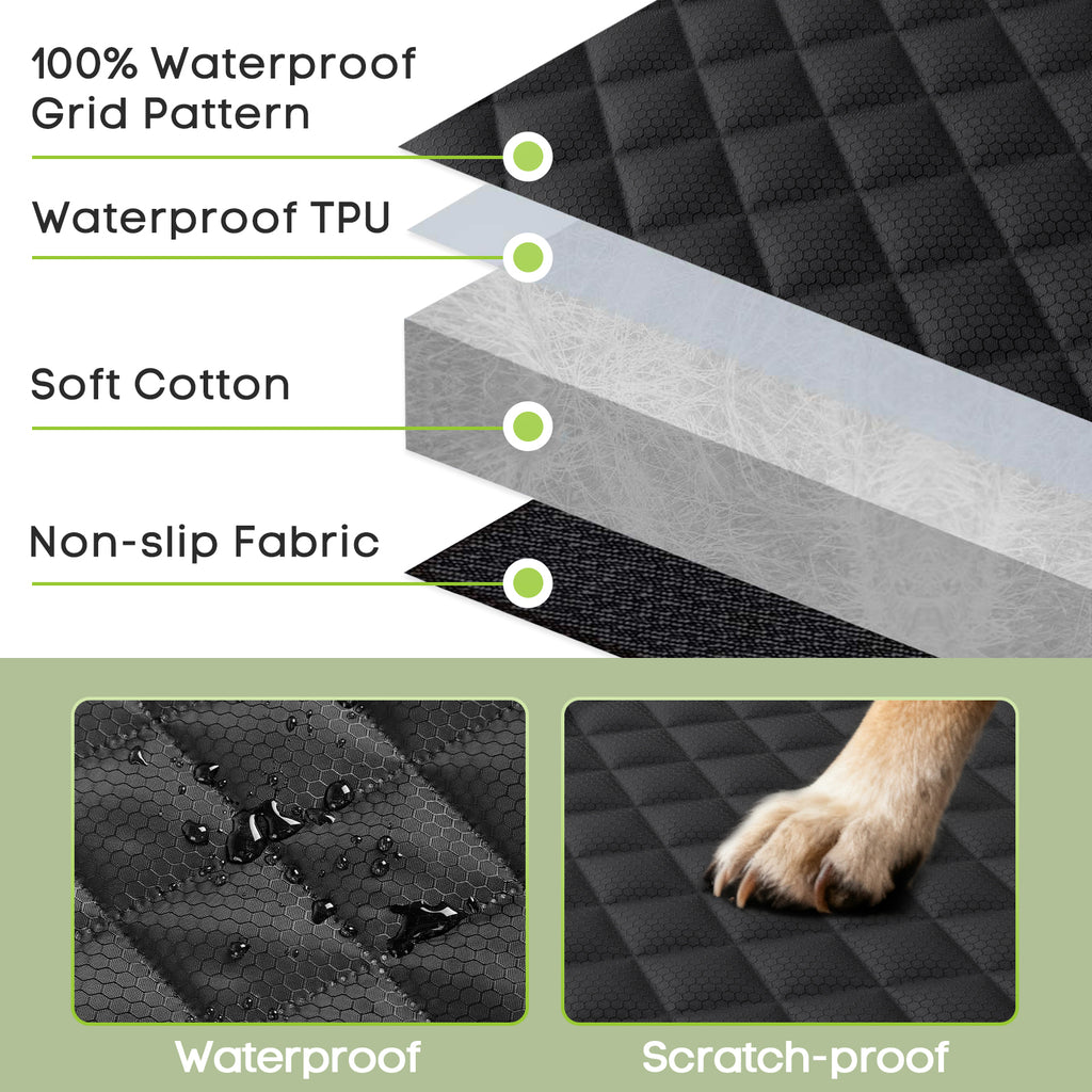 Smatto Dog Car Seat Cover for Trucks, Heavy Duty Rear Bench Cover for Ford F150/Chevrolet Silverado 1500/Ram 1500/GMC Sierra 1500, Waterproof Nonslip Pet Back Seat Cover for Dogs