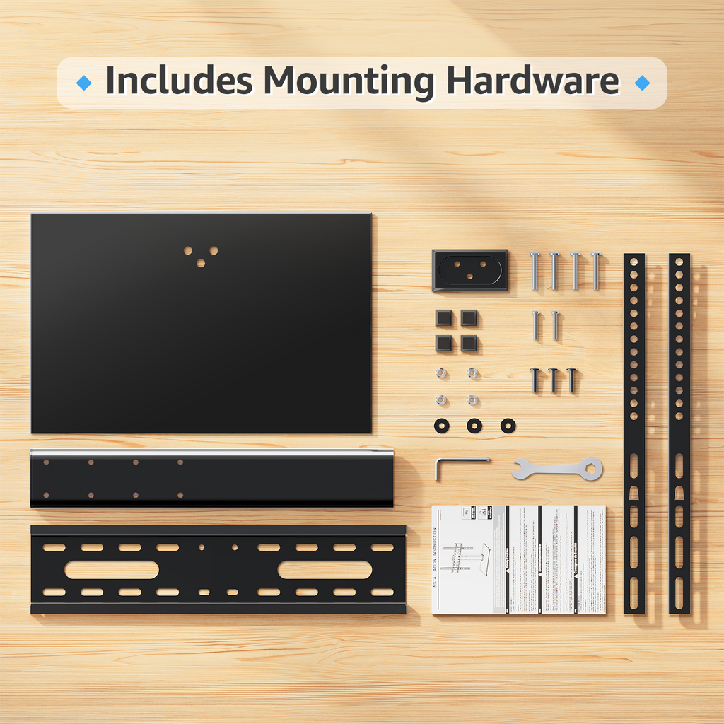 MONTUP Universal TV Stand for 24–60 Inch TV, Height Adjustable Table Top TV Stand Up to 40KG, Pedestal with Bracket Max VESA 400x400mm, EU1335