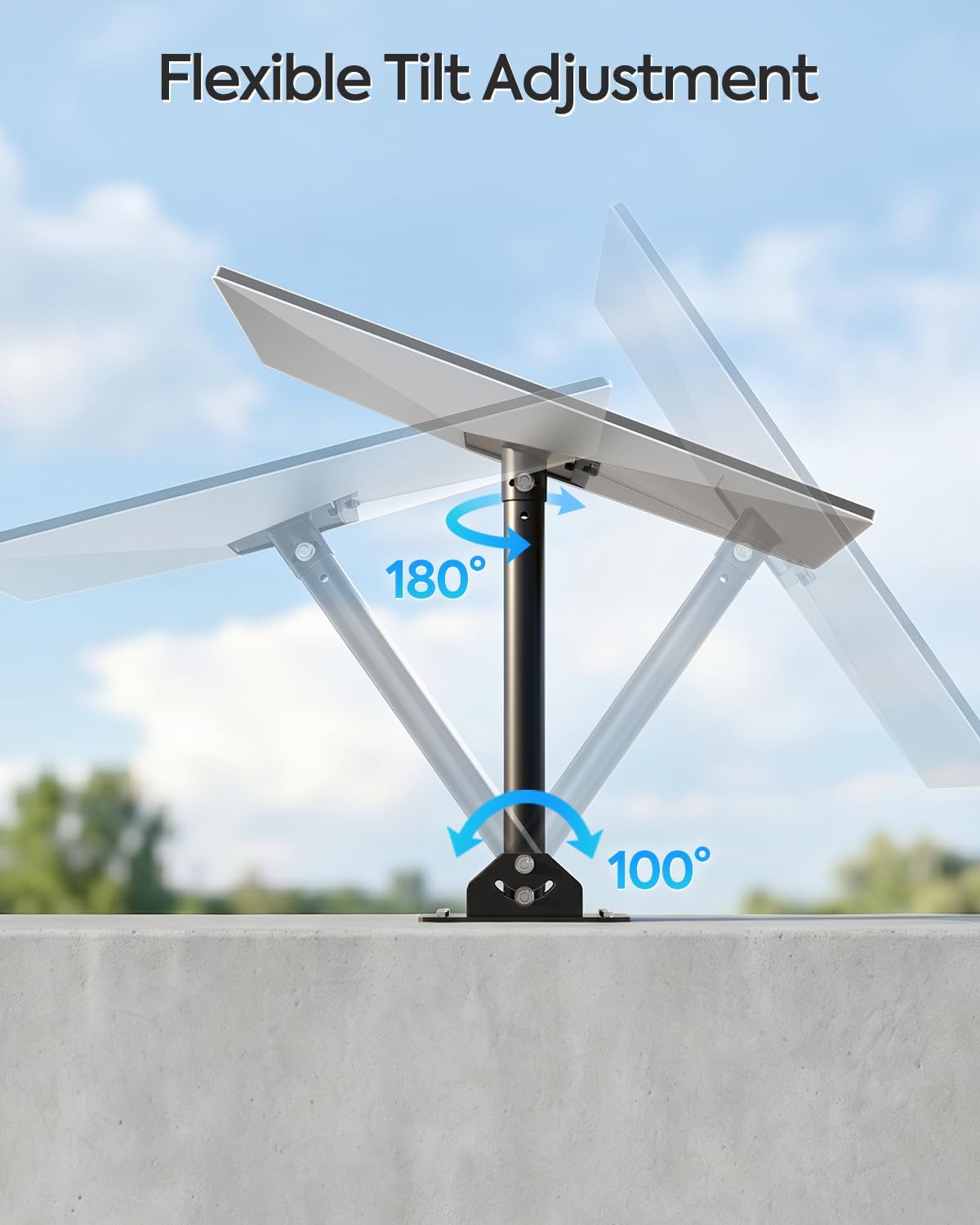MOUNTUP Starlink Roof Mount Gen 3 V4 V4X Adjustable Stainless Steel Bracket | Better Signal Positioning with 180° Rotation, 100° Tilt, 15.8" Pivot Pole & Rustptoof Hardware for Starlink Roof Installation