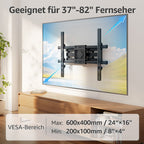 MOUNTUP TV Wandhalterung Schwenkbare Neigbare TV Halterun für 37-82 Zoll Flach & Curved LCD LED Fernseher bis zu 50kg, Max VESA 600x400mm, inklusive Befestigungsmaterial