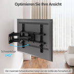 MOUNTUP TV Wandhalterung Schwenkbare Neigbare TV Halterun für 37-82 Zoll Flach & Curved LCD LED Fernseher bis zu 50kg, Max VESA 600x400mm, inklusive Befestigungsmaterial