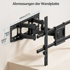 MOUNTUP TV Wandhalterung Schwenkbare Neigbare TV Halterun für 37-82 Zoll Flach & Curved LCD LED Fernseher bis zu 50kg, Max VESA 600x400mm, inklusive Befestigungsmaterial