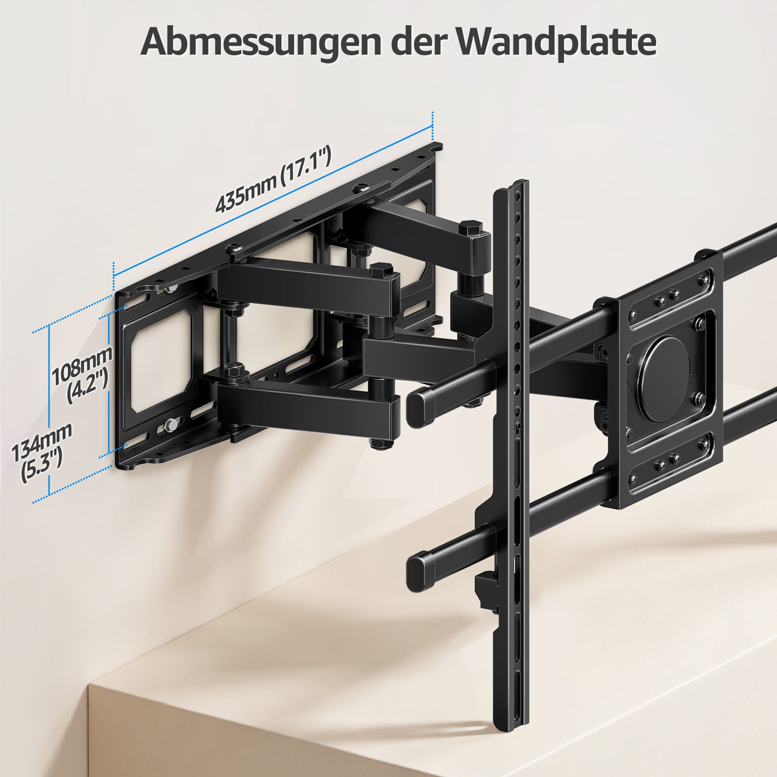 MOUNTUP TV Wandhalterung Schwenkbare Neigbare TV Halterun für 37-82 Zoll Flach & Curved LCD LED Fernseher bis zu 50kg, Max VESA 600x400mm, inklusive Befestigungsmaterial