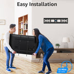 MOUNTUP Fixed TV Wall Mount for Most 26-55 Inch LED, LCD and Plasma TVs, 1" Low Profile & Space Saving Flat TV Bracket with Quick Release Lock Max VESA 400x400mm up to 99 lbs Fits 12"-16" Wood Studs YMU0013